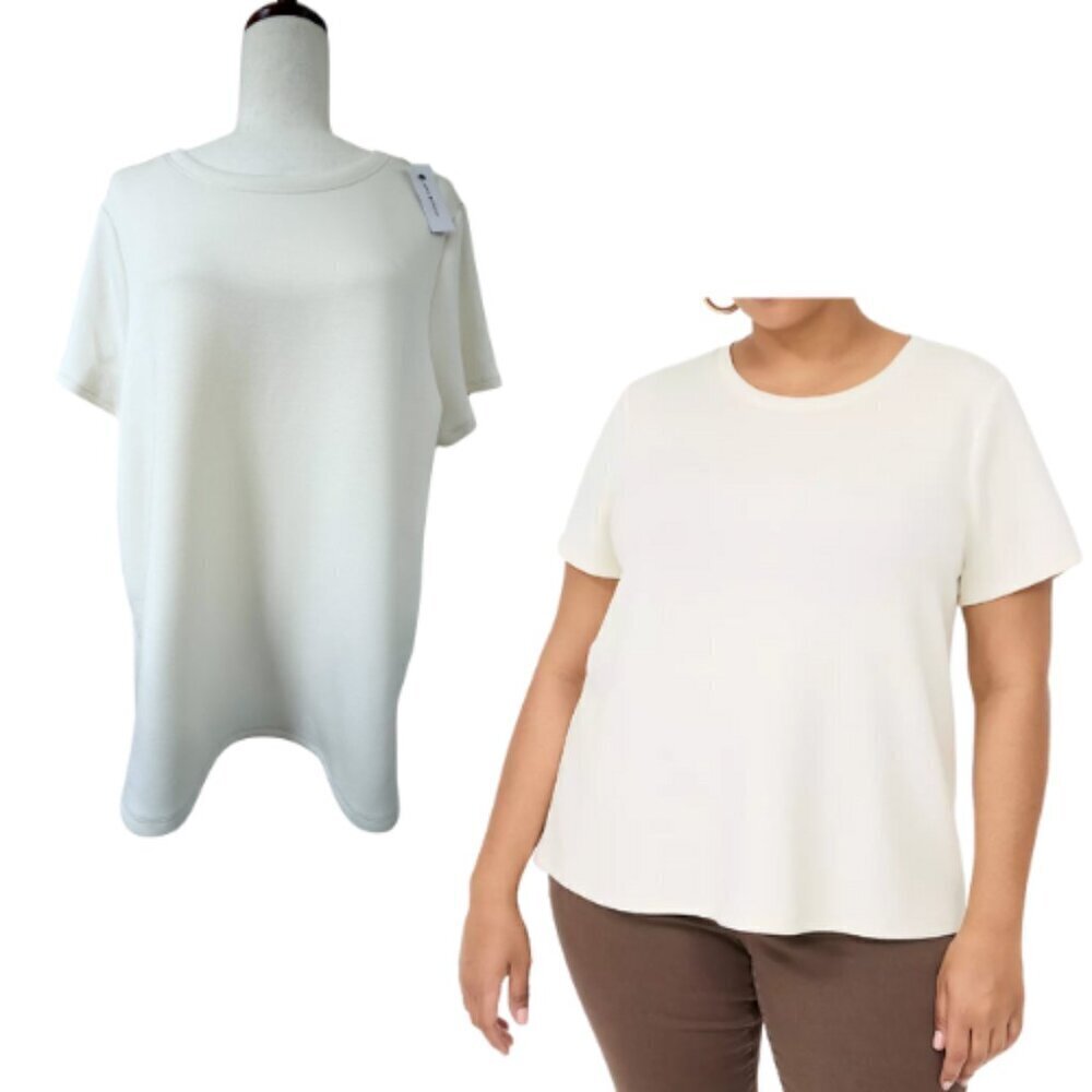 LANE BRYANT Cream Perfect Sleeve Tee Size 14/16